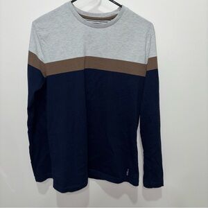 Denim & Flower Striped Color Block Shirt